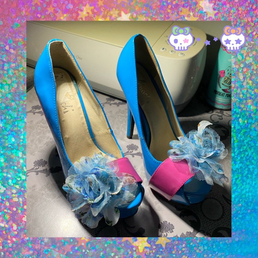Blue and Pink Heels